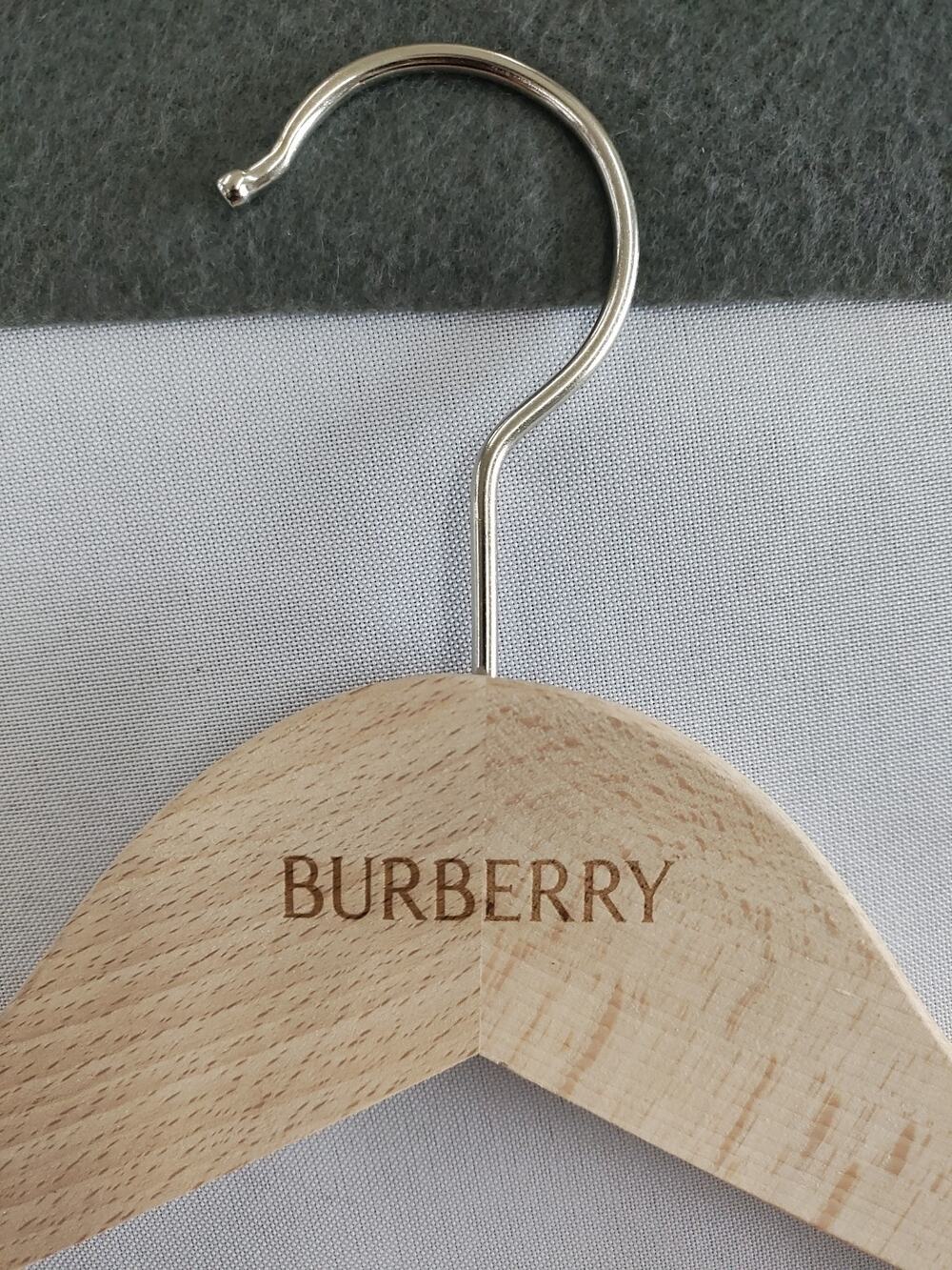BURBERRY Wooden Hanger 18" Wide Department Store Closet Wardrobe